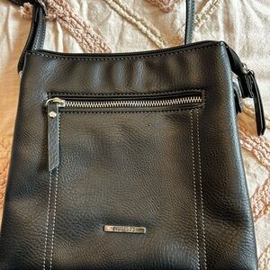 Roots Black Crossbody with Silver Hardware